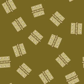 Seamless pattern silver door hinge cartoon vector Illustration