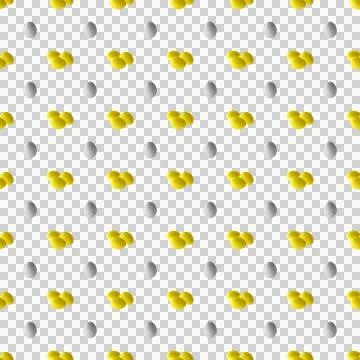 Seamless Pattern of Silver Egg Golden Triple Eggs on transparent backdrop Stock Illustration