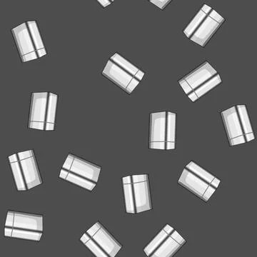 Seamless pattern silver metal tin can cartoon vector Stock Illustration