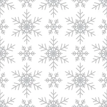 Seamless pattern with silver snowflakes Stock Illustration
