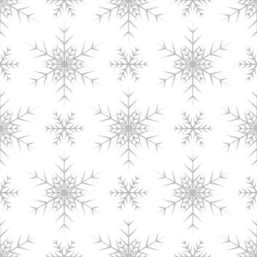 Seamless pattern with silver snowflakes Stock Illustration