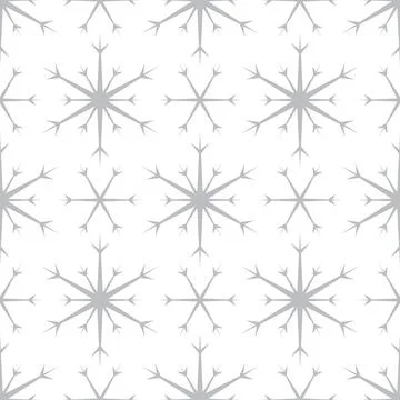 Seamless pattern with silver snowflakes Stock Illustration
