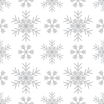 Seamless pattern with silver snowflakes Stock Illustration