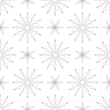 Seamless pattern with silver snowflakes Stock Illustration