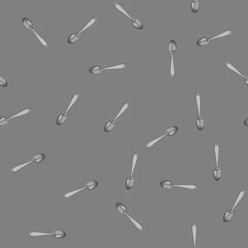 Seamless pattern silver spoon cartoon vector Stock Illustration