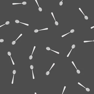 Seamless pattern silver tea spoon cartoon vector Stock Illustration