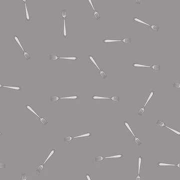 Seamless pattern silverware fork cartoon vector Stock Illustration