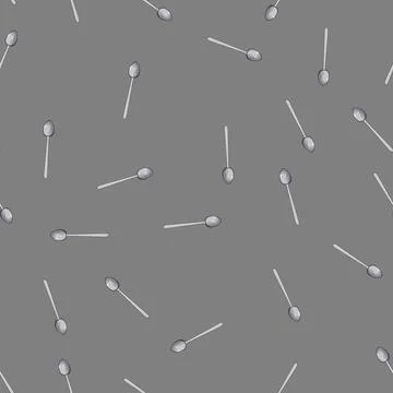 Seamless pattern silverware spoon cartoon vector Stock Illustration