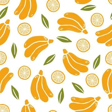 Seamless pattern of simple banana Stock Illustration