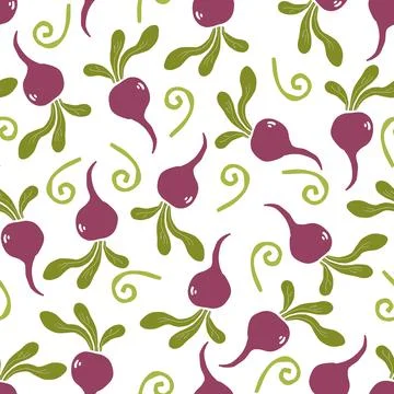 Seamless pattern of simple beet Stock Illustration