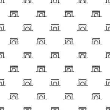 Seamless pattern of simple bridge icons in minimal vector design Stock Illustration