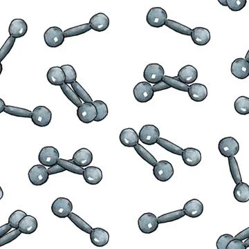 Seamless pattern with simple dumbbells Stock Illustration