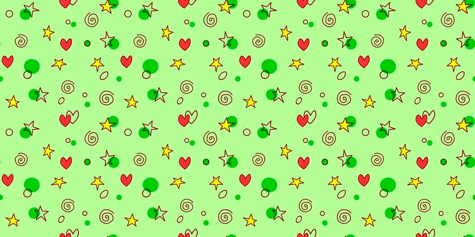 Seamless pattern of simple elements stars hearts points circles rounds rings  스톡 일러스트