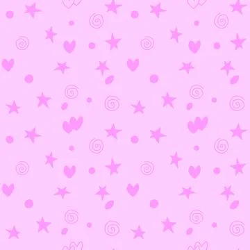 Seamless pattern of simple elements stars hearts points circles rounds rings  イラスト素材