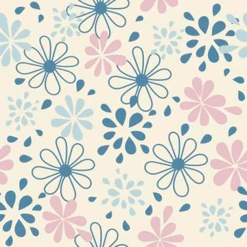 Seamless pattern. Simple flat floral motif . Suitable for fabrics, Wallpapers Illustrazione stock