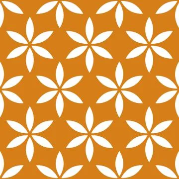 Seamless pattern with simple floral, flower motif Stock Illustration