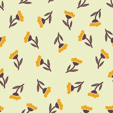 Seamless pattern of simple flower Stock Illustration