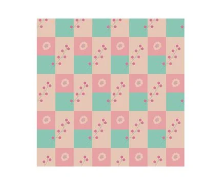 Seamless pattern of simple flowers and plant elements. Vector illustration in Stockillustratie