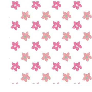 Seamless pattern of simple flowers and plant elements. Vector illustration in Stock Illustration
