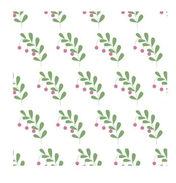 Seamless pattern of simple flowers and plant elements. Vector illustration in Stock Illustration
