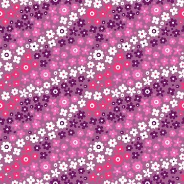 Seamless pattern with simple flowers Stock Illustration