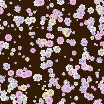 Seamless  pattern  simple flowers Stock Illustration