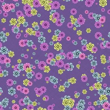 Seamless  pattern  simple flowers Stock Illustration