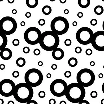 Seamless pattern of simple geometric shapes in black color. Abstract background Illustrazione stock