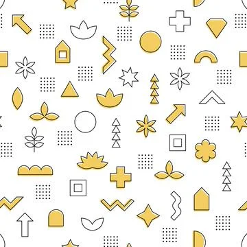 Seamless pattern of simple geometric shapes. Vector illustration 스톡 일러스트