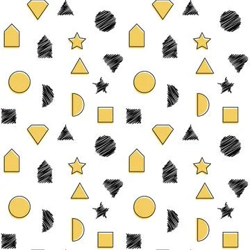 Seamless pattern of simple geometric shapes. Vector illustration イラスト素材
