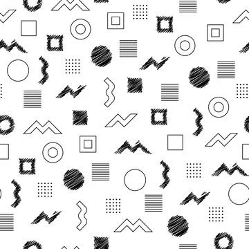 Seamless pattern of simple geometric shapes. Vector illustration Illustrazione stock
