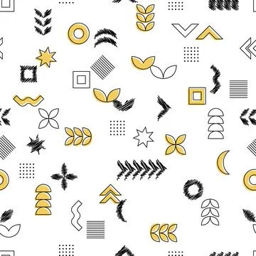 Seamless pattern of simple geometric shapes. Vector illustration 스톡 일러스트