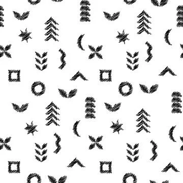 Seamless pattern of simple geometric shapes. Vector illustration 스톡 일러스트