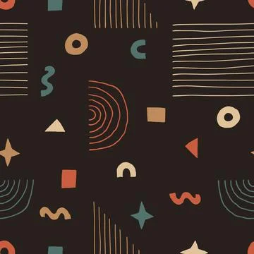 Seamless pattern of simple geometric shapes. Vector illustration Stock Illustration