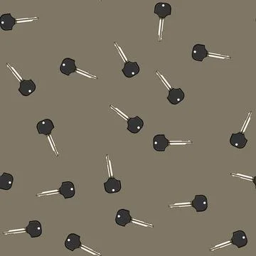 Seamless pattern simple key cartoon vector Stockillustratie