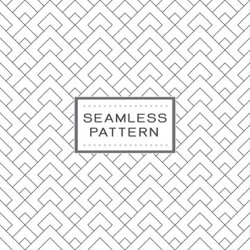 Seamless pattern with simple line geometric concept on white background. Stock Illustration