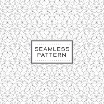 Seamless pattern with simple line geometric concept on white background. Stock Illustration