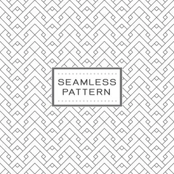 Seamless pattern with simple line geometric concept on white background. Stock Illustration