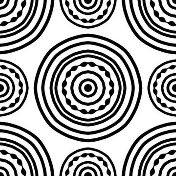 Seamless pattern of simple mandala. Stock Illustration