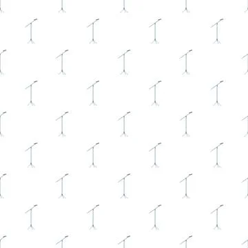 Seamless pattern with simple microphone stands repeating vertically 库存插图