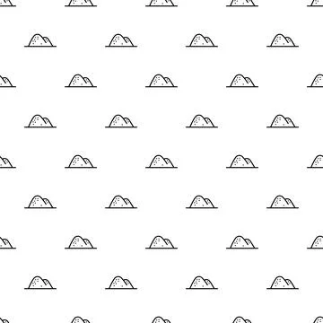 Seamless pattern with simple outline desert hills Stock Illustration