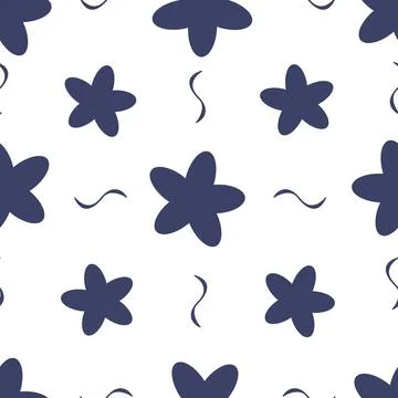 Seamless pattern with simple pastel colored flower for baby fabric Stock Illustration