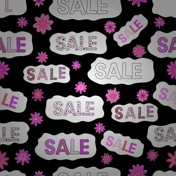 Seamless pattern. Simple patches, poster, badges in pop art style. Sale banner t Stock Illustration