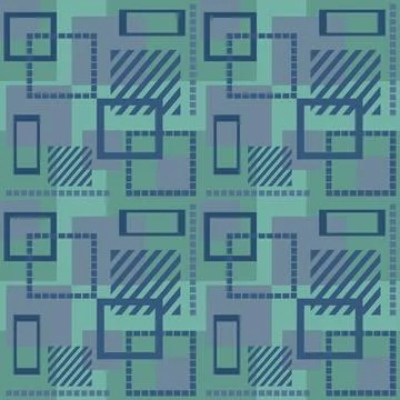 Seamless pattern with simple shapes, calm color palette Illustrazione stock