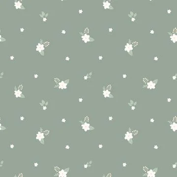 Seamless pattern with simple small flowers Stock-Illustration