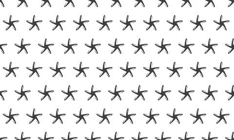 Seamless pattern of simple starfish illustrations.  Perfect for summertheme.. Stock Illustration