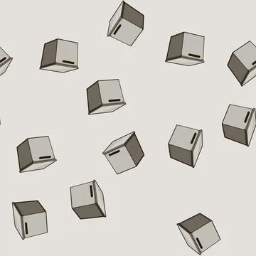 Seamless pattern Simple storage box organizing home and office items Illustrazione stock