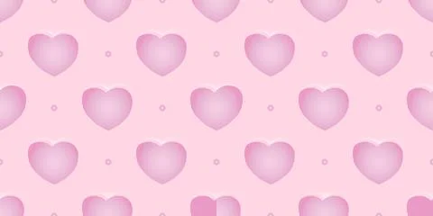 Seamless pattern in a simple style. hearts ornament on a pink background. The Stock Illustration