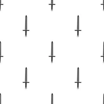 Seamless pattern with simple sword icons. Vector illustration. Stock Illustration