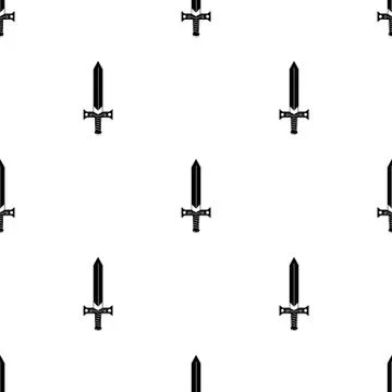 Seamless pattern with simple sword icons. Vector illustration for design, web. Stock Illustration